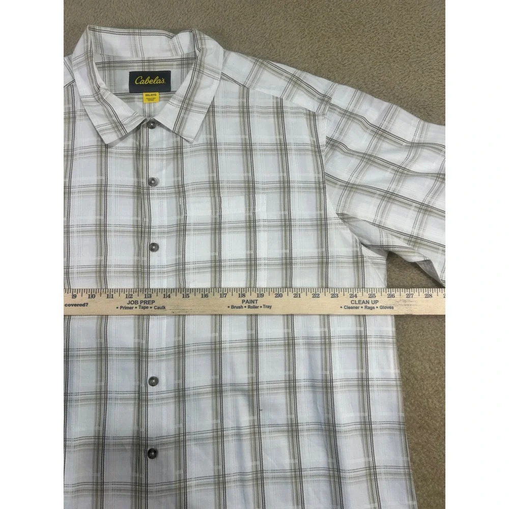 Cabelas Lot of 2 Mens 2XL Reg Plaid Short Sleeve Button‎ Up Shirt Casual Outdoor - Picture 9 of 12
